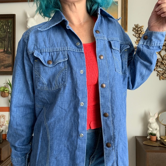 Vintage Montgomery Ward Denim Button Up Top - Picture 3 of 8